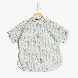 Uniqlo Studio Sanderson  Size Small Floral Button Up Shirt White